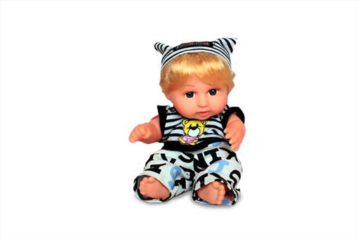 اسباب-بازی-عروسک پسر آوازخوان موطلایی لباس راه راه