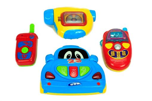 اسباب-بازی-جعبه  ٤ تکه ماشین ، موبایل  ، بیسیم و دوربین کودک
