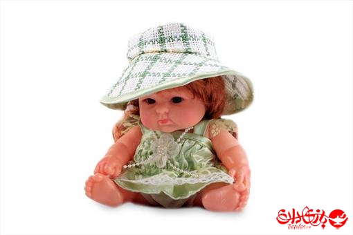 اسباب-بازی-عروسک آوازخوان کلاه حصیری بافت سبز
