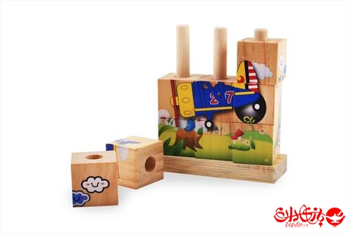 اسباب-بازی-پازل چوبی ستونی ٩ عددی طرح هواپیما