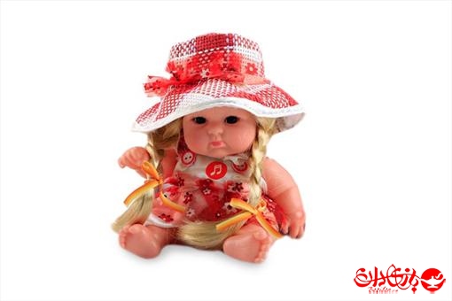 اسباب-بازی-عروسک آوازخوان کلاه حصیری بافت قرمز