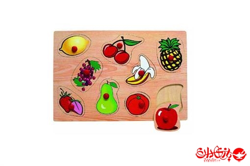 اسباب-بازی-پازل جاگذاری دکمه دار 9 میوه