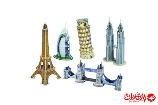 اسباب-بازی-پازل سه بعدی فومی بناهای معروف دنیا 98 تکه