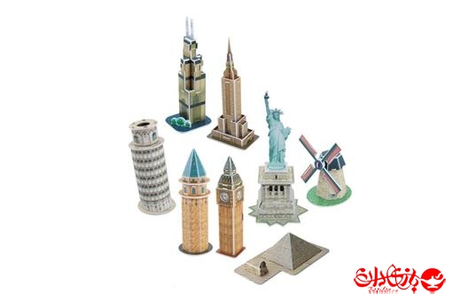اسباب-بازی-پازل سه بعدی فومی مجموعه بناهای معروف دنیا 59 تکه