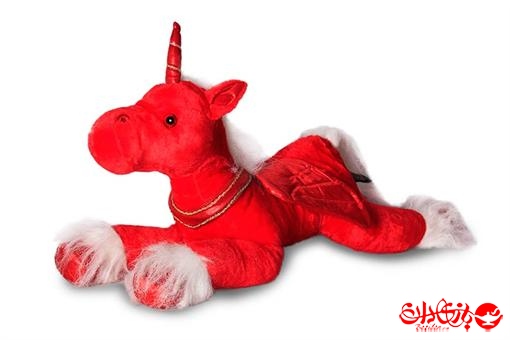 اسباب-بازی-اسب خوابیده قرمز بالدار پولیشی خارجی سایز کوچک