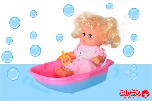 اسباب-بازی-عروسک صدادار با وان و وسایل حمام