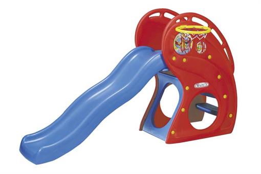 اسباب-بازی-سرسره بزرگ قرمز با تور بسکتبال ساخت کره مارک Haenim toy