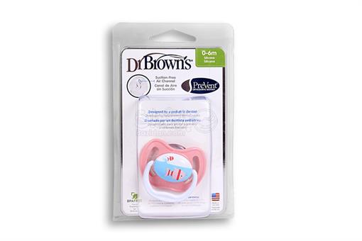 اسباب-بازی-پستانک تک قابدار صورتی مارک DR BROWN'S