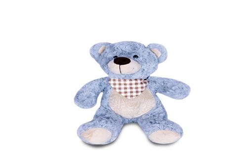 اسباب-بازی-عروسک پولیشی خارجی خرس رنگی پیشبندار طوسی