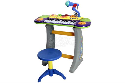 اسباب-بازی-پیانو پایه دار با صندلی و میکروفن
