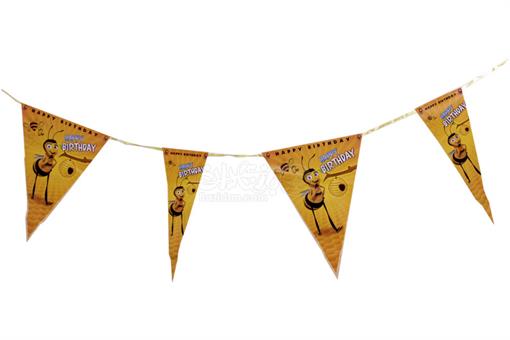 اسباب-بازی-پرچم مثلثی جشن تولد طرح بری زنبوری