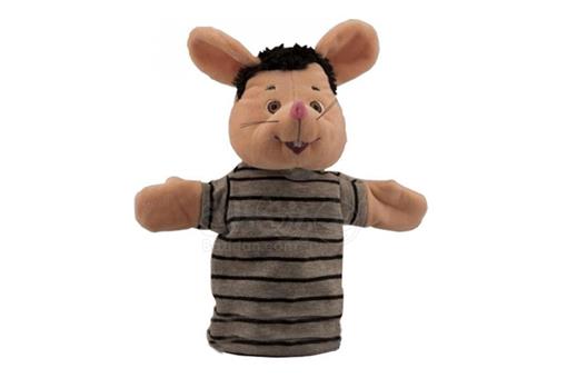 اسباب-بازی-عروسک نمایشی مشکی با بلوز راه راه شهر موشها