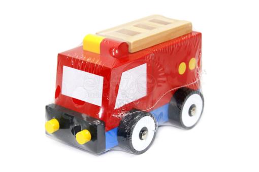 اسباب-بازی-ماشین پازلی آتش نشان چوبی