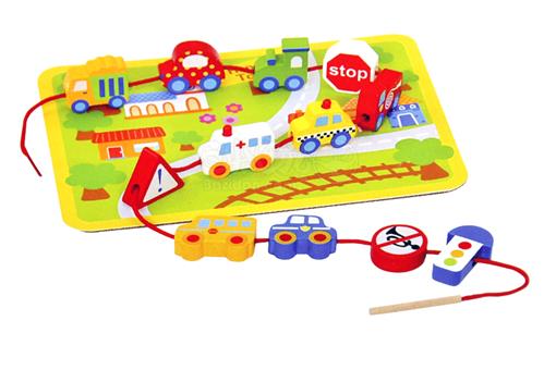 اسباب-بازی-ریسمان ترافیک چوبی