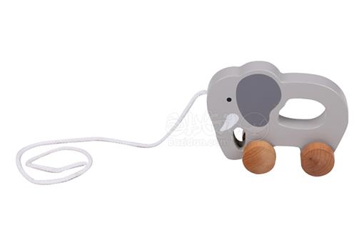 اسباب-بازی-فیل کوچولو چرخ دار بندی چوبی