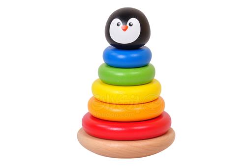 اسباب-بازی-پنگوئن حلقه ای هوش چوبی