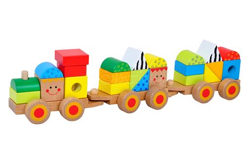 اسباب-بازی-قطار چوبی فکری آموزشی