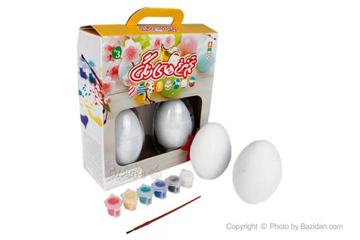 اسباب-بازی-تخم مرغ های سفالی رنگ کردنی ٢ عددی جعبه بزرگ
