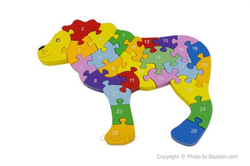 اسباب-بازی-پازل جاگذاری حروف و اعداد انگلیسی طرح شیر