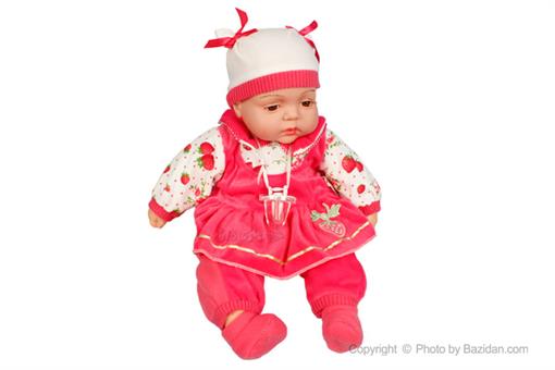 اسباب-بازی-عروسک نوزاد موزیکال لباس توت فرنگی