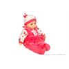 تصویر شماره 1  عروسک نوزاد چشم باز موزیکال لباس سرخ آبی