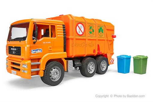 اسباب-بازی-کامیون حمل زباله نارنجی رنگ Man مارک Bruder