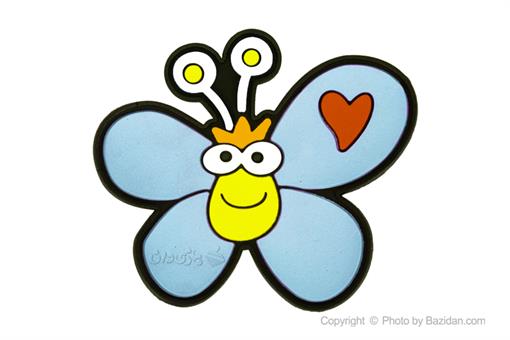 اسباب-بازی- استیکر اتاق کودک پروانه قلب آبی