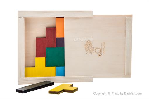 اسباب-بازی-پازل 9 قطعه رنگی چوبی 