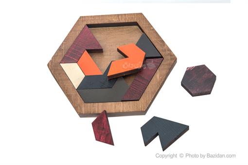 اسباب-بازی-پازل شش ضلعی چوبی