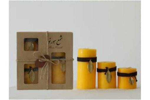 اسباب-بازی-ست کامل شمع استوانه قطر ٧سانت طرح برگ خزان کد٧٠٢