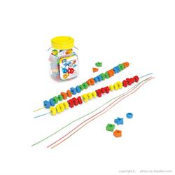 اسباب-بازی-نخ و مهره رنگی رنگی 100 تایی