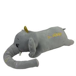 اسباب-بازی-فیل پتو دار خوابیده طوسی